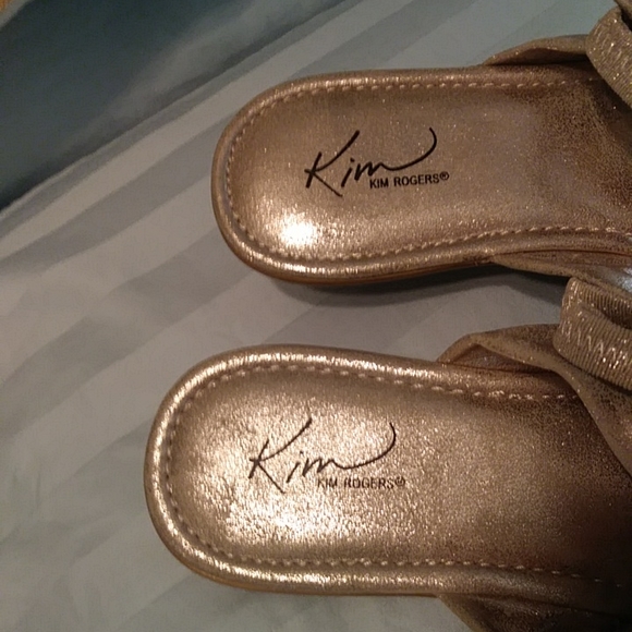 Kim Rogers Amy Slingback Thong Metallic Sandals 8M - Picture 3 of 16